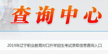 2019年辽宁省职业教育对口升学招生考试录取信息查询指南